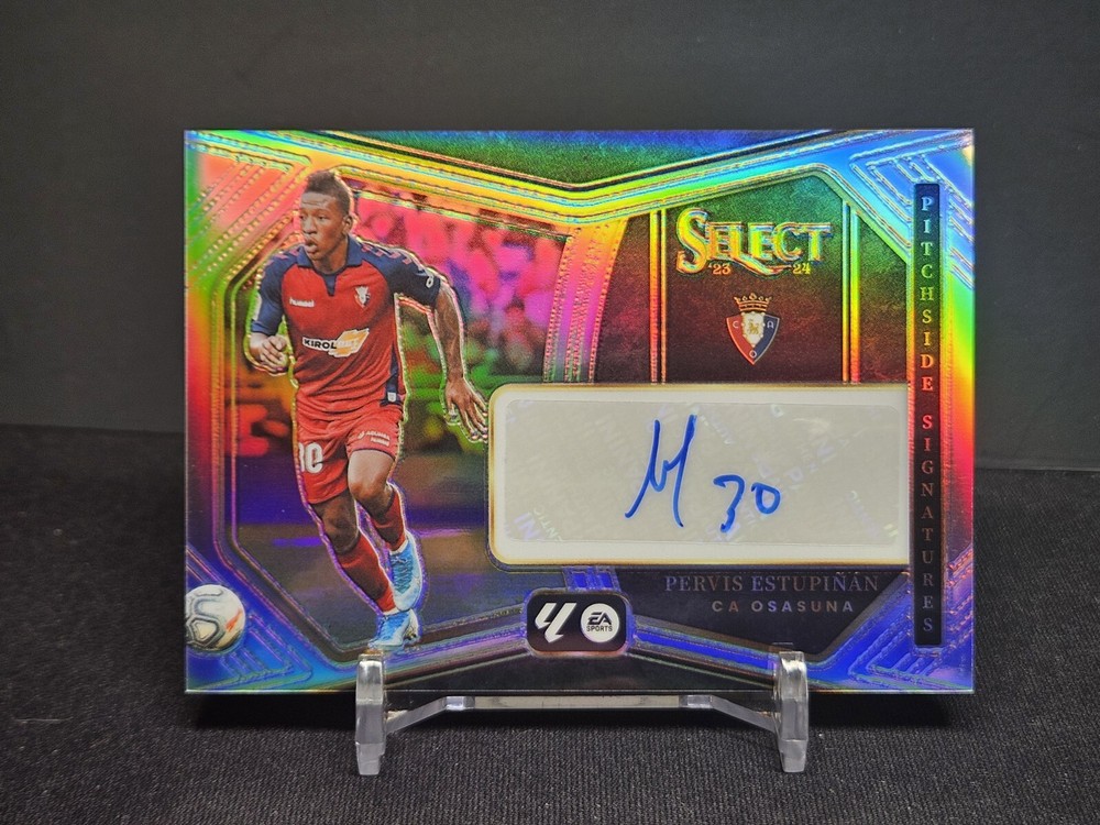 2023-24 Select La Liga Pervis Estupinan Pitchside Signatures Autograph Silver