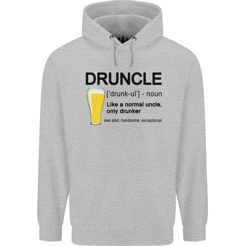 Druncle Uncle Funny Beer Alcohol Day Mens 80% Cotton Hoodie