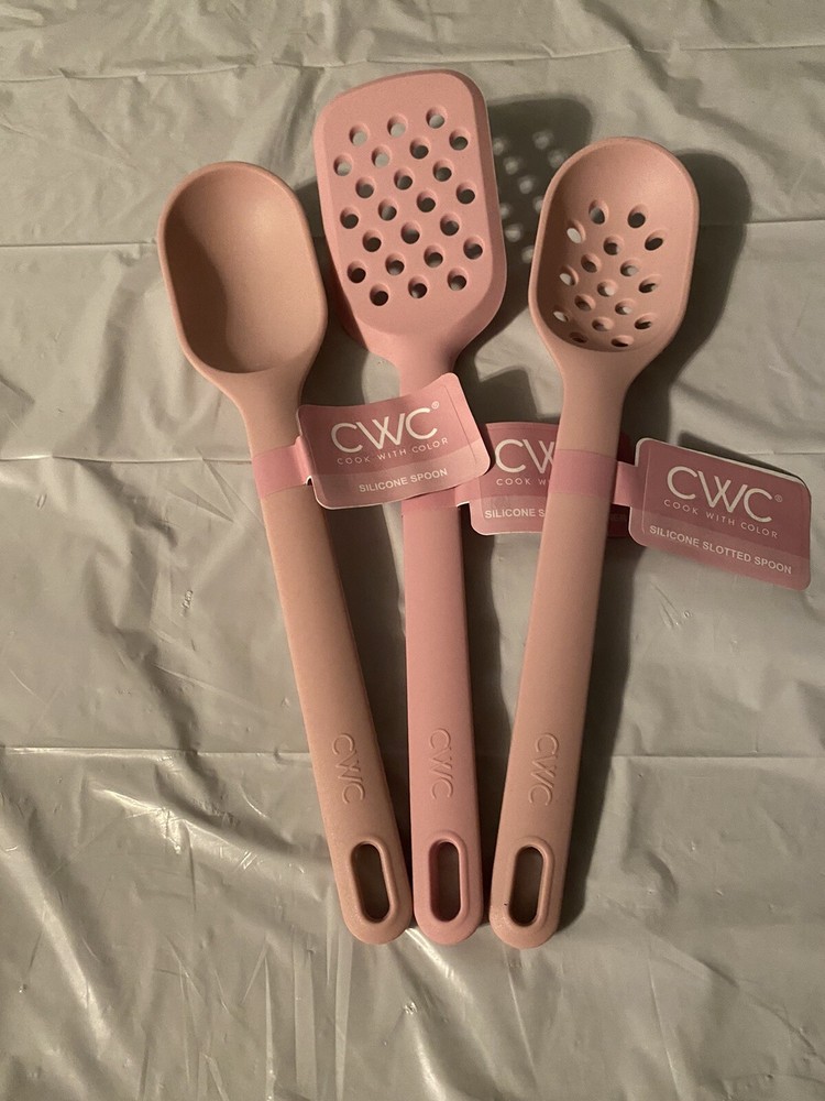 CWC Silicone Kitchen Utensils 3 Pieces Set Pink NEW