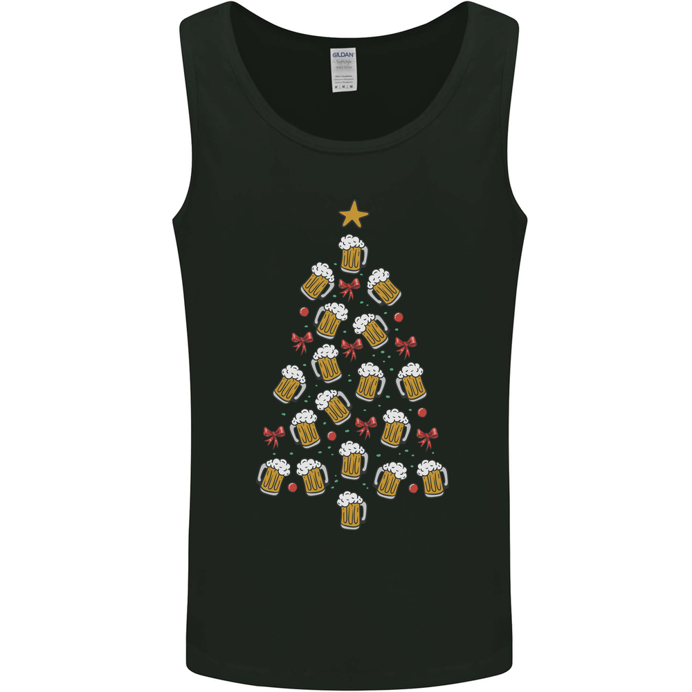 Beer Christmas Tree Mens Vest Tank Top