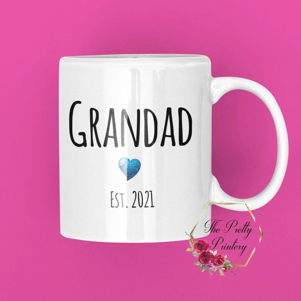 Grandad Est. 2021 Gift New Grandparents Gandpa