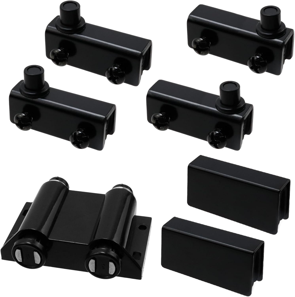 Stainless Steel Glass Door Pivot Hinge Double Head Magnetic Catch Closures ABS B