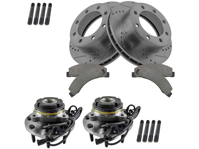 Ford F350 Super Duty Brake Pad Rotor Wheel Hub Kit 15892VBRC  