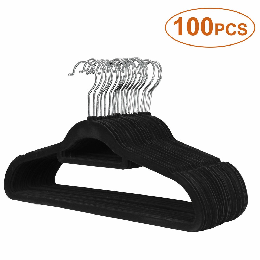 Premium Non-Slip Flocked Clothes 100PCS  Velvet Hangers Hangers Suit/Shirt/Pants