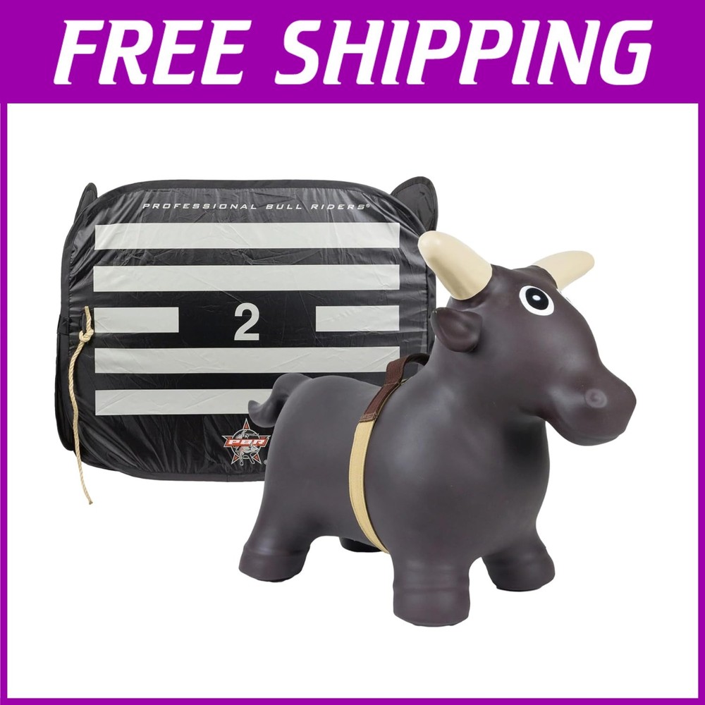 Durable Inflatable Lil’ Bucker Bull with PBR Chute - Safe Play for Ages 3+