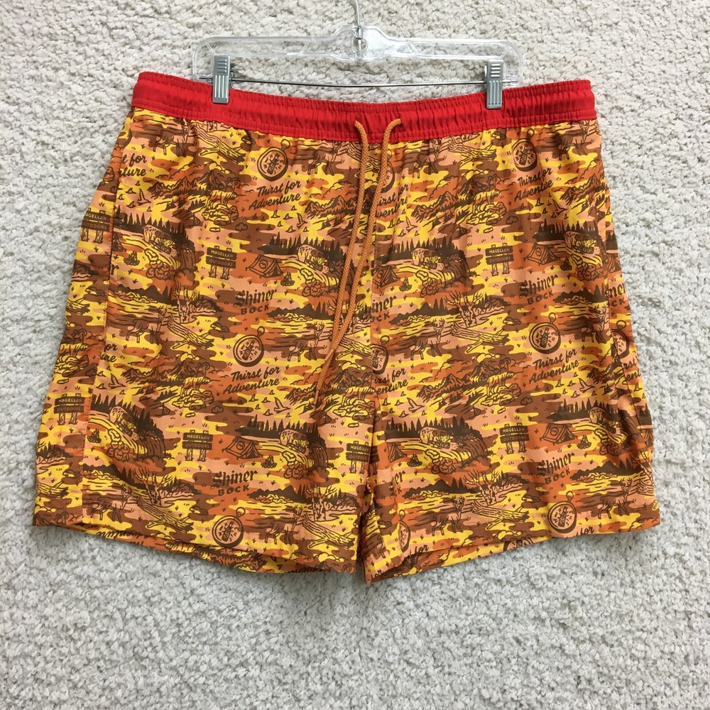 Magellan Shiner Swim Shorts 2XL Adult Brown Trunks Board Fish Gear Lined Men XXL
