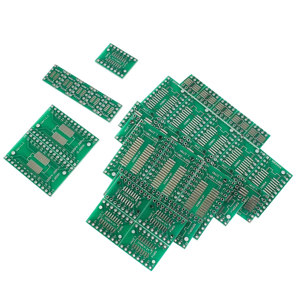 Kit de PCB de doble cara 35 piezas Adaptador SMD a DIP SOP8 SOP16 SOP20 SOP24 Placa