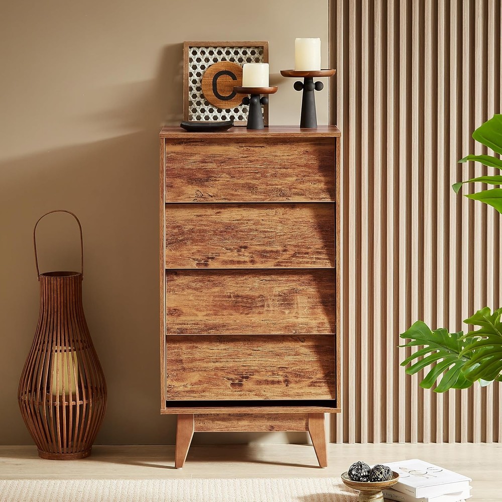 Modern 6-Drawer Brown Dresser for Bedroom Storage