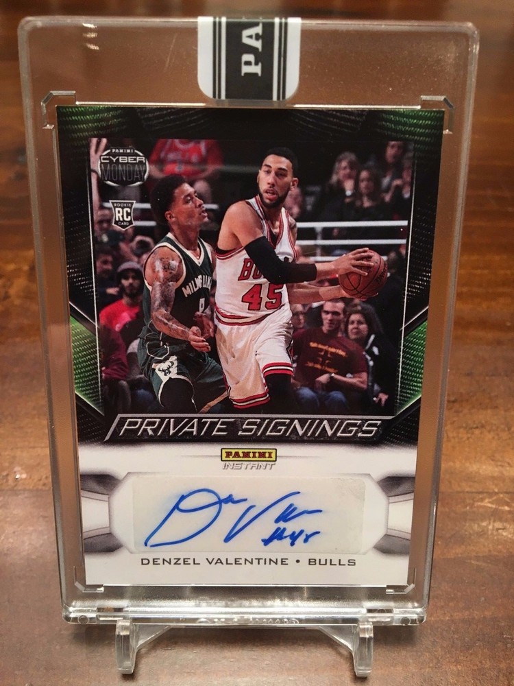 2016 Panini Instant Cyber Monday Denzel Valentine Auto RC 3/75 Signed Rookie Card-image