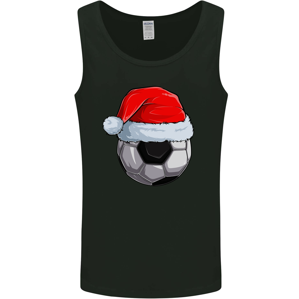 Christmas Football Santa Hat Xmas Soccer Mens Vest Tank Top