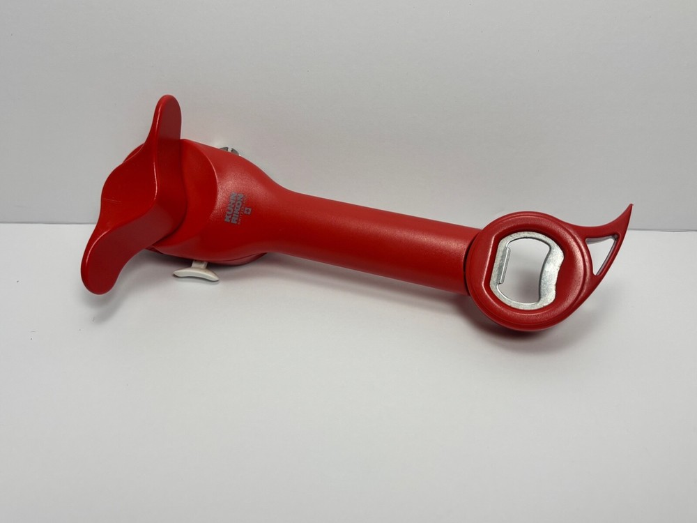 Kuhn Rikon RED 5-in-1 Auto Safety Master Can Opener For Cans, Bottles, Jars