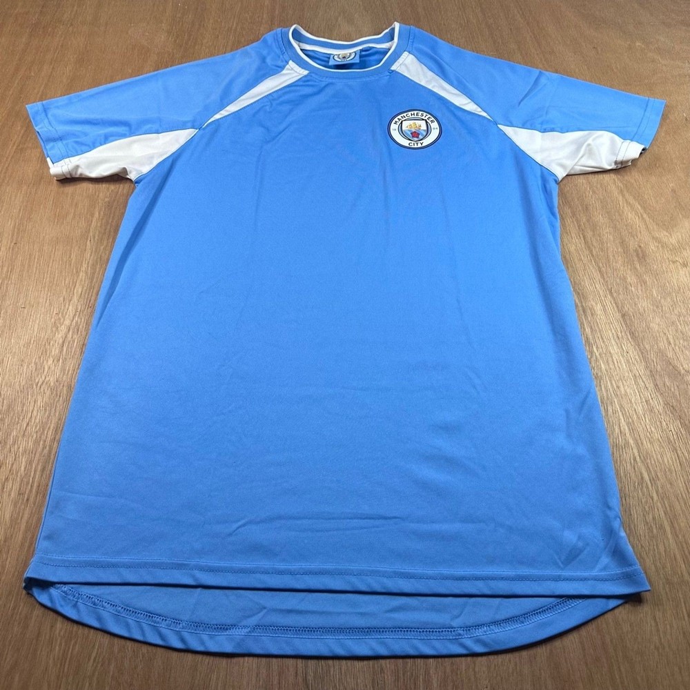 Manchester City Soccer Jersey Mens Medium Blue Licensed Shirt