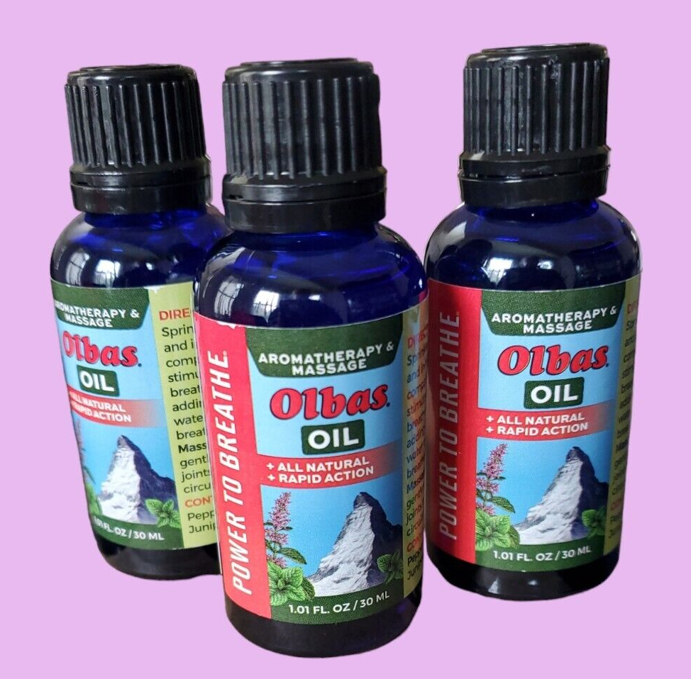 3 Pack Olbas Oil 1.01 fl oz Aromatherapy Massage Relief