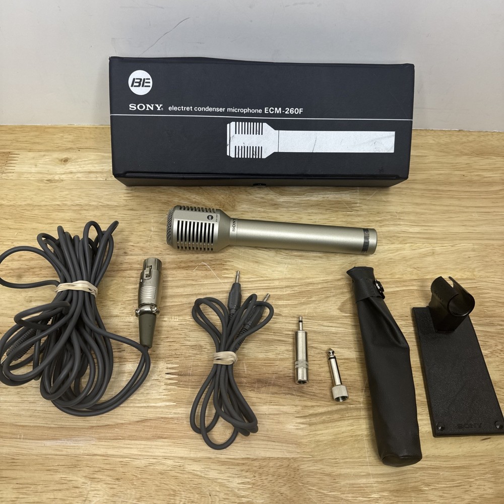 Sony ECM-260F Condenser Microphone w/ Case & Accessories- Untested