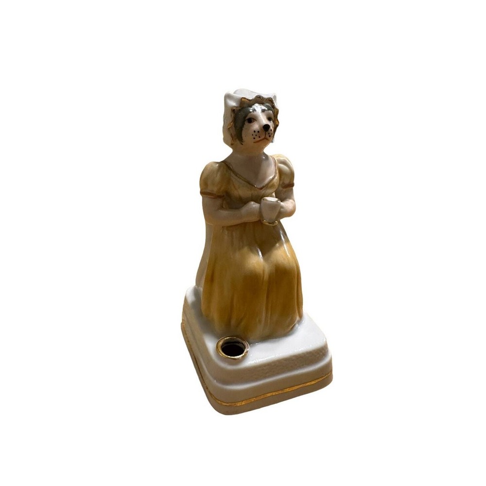 Vintage 1920s anthropomorphic Staffordshire Cat Inkwell Quill Pen Holder