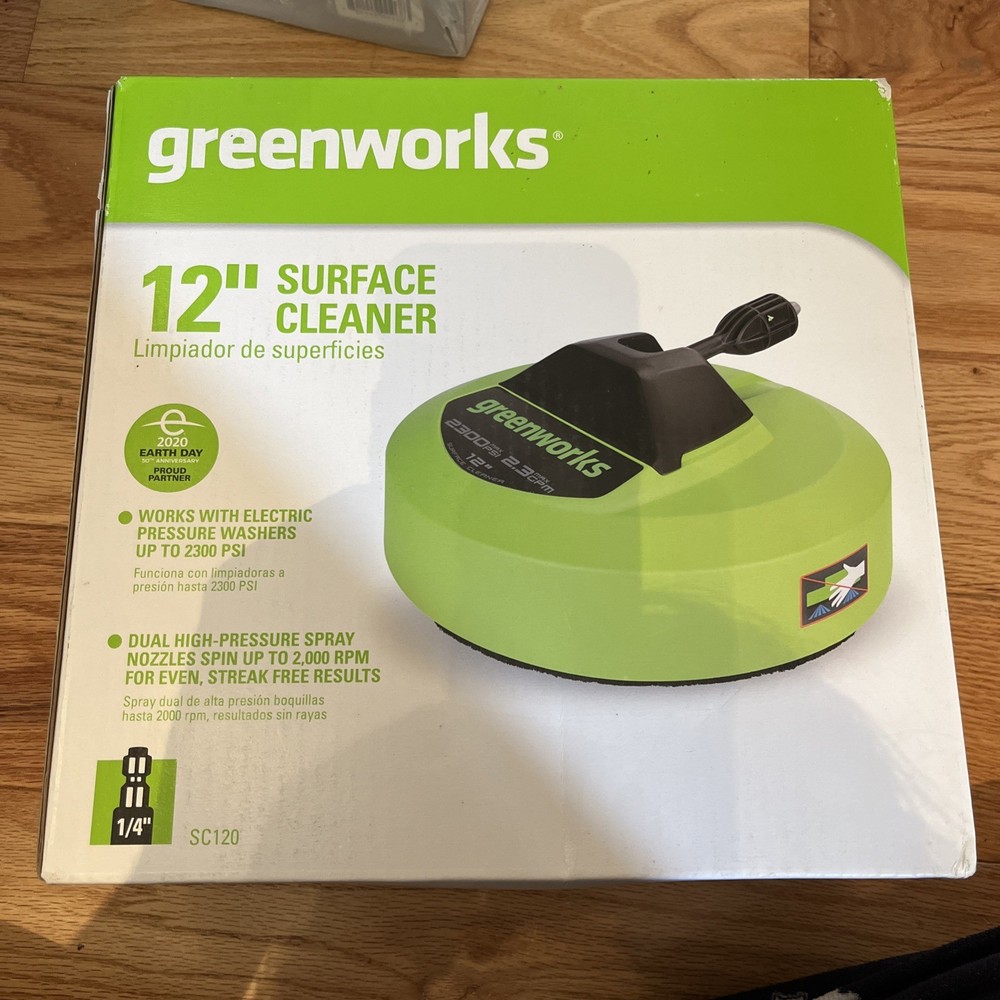 Greenworks 12 Inch 2300 PSI Pressure Washer Surface Cleaner Attachment  