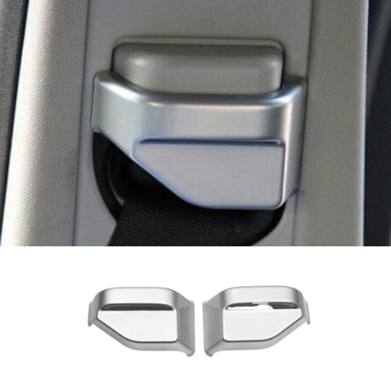 Matte Silver Seat Belt Buckle Adjust Cover Trim 2PCS For Benz GLE GLS 2016-2019