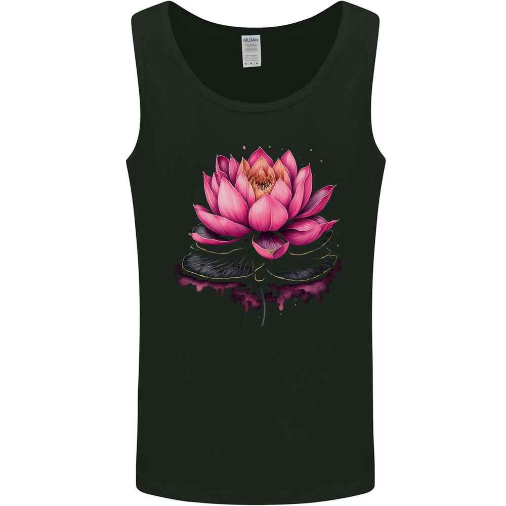 A Lotus Flower Gothic Goth Mens Vest Tank Top