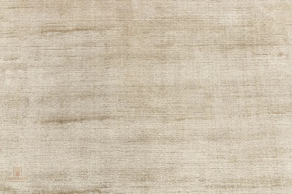 Hand-Tufted viscose Area Rug | Light Brown Shimmering Floor Carpet | Plain Beige
