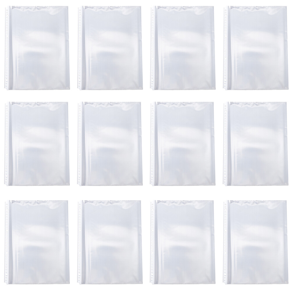 100Pcs Binder Pockets Practical Binder Loose Leaf Bags Clear A4 Files Protector