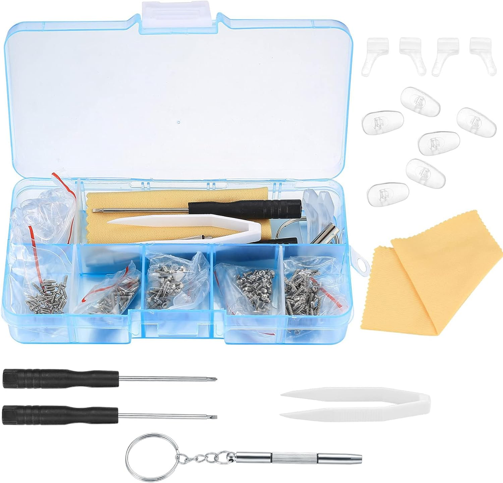 Eyeglasses Repair Kit, Sunglasses Repair Kit, Includes Glasses Screws and Screwd