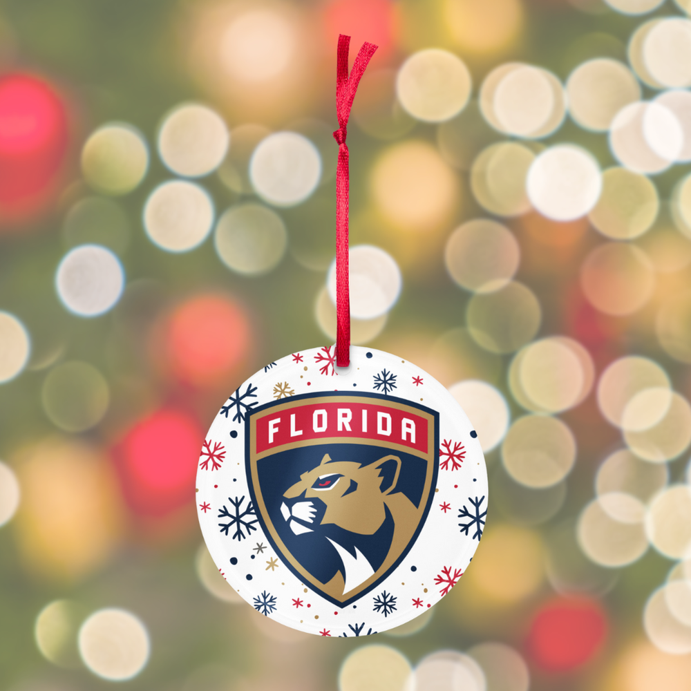Florida Panthers Christmas Ornament Set – 4 Acrylic Decorations in Gift Box  