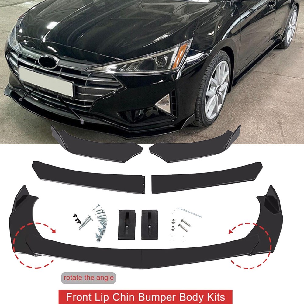 Glossy Black Front Bumper Lip Splitter and Spoiler for Hyundai Elantra 2000-2021 Models