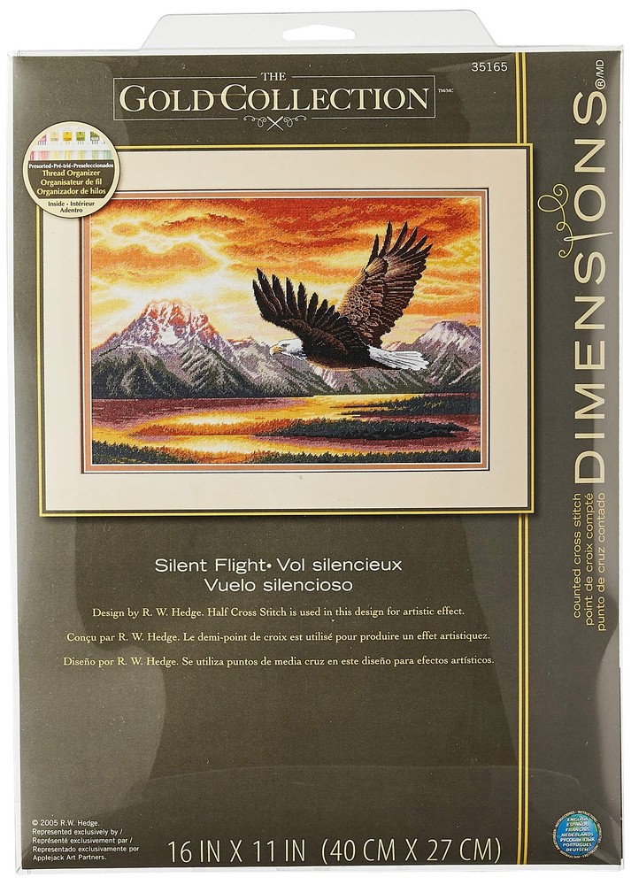 Gold Collection Counted Cross Stitch Kit, The Silent Flight, Beige Aida, 16''...