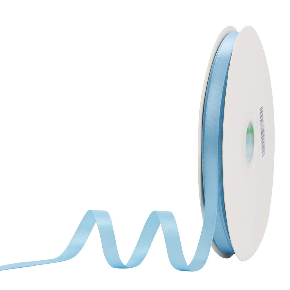 MEEDEE 3/8 Inch Light Blue Satin Ribbon for Crafts Baby Shower Decor