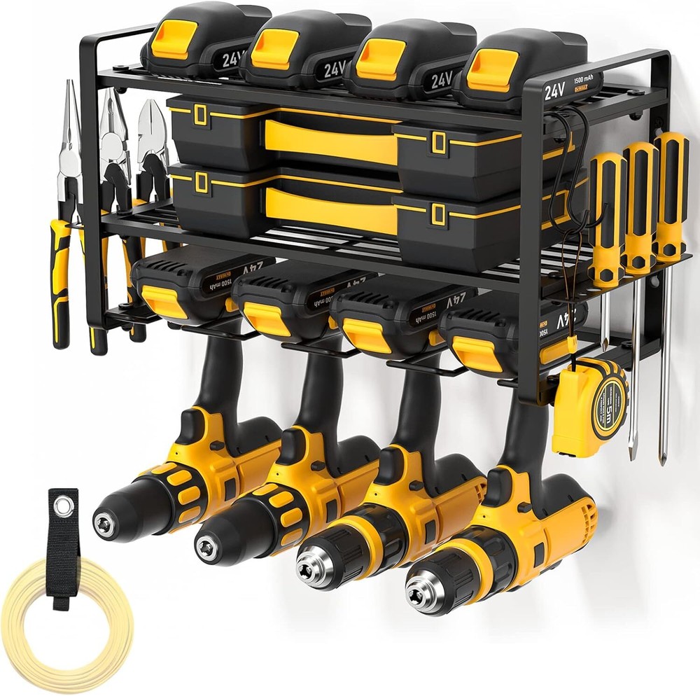 Power Tool Organizer, Drill Holder Wall Mount, Heavy Duty Garage Tool Organizer