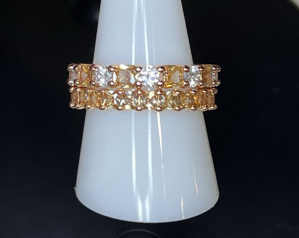 Bomb Party RBP8424 Paint The Town Amber Topaz Rose Gold Ring Size 11