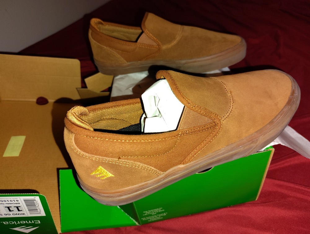 Emerica Wino G6 Slip On Brown/Gum Size 11 Brand New In Box