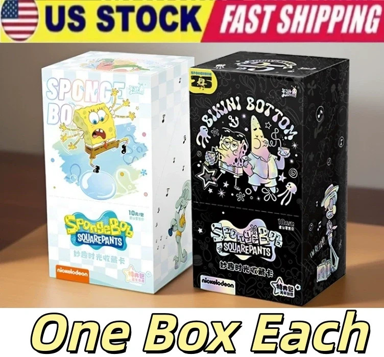 LOT 2 Spongebob 25th Anniversary Kayou Booster Box 50 Trading Card Anime Vol 1+2