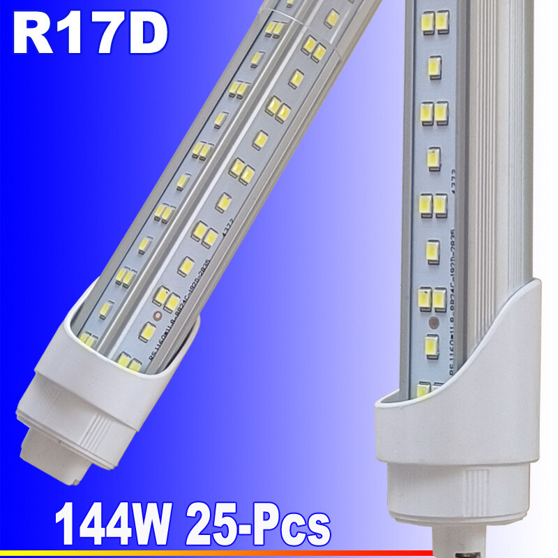 25Pack T8 8Ft Rotatable LED Tube Bulbs 144W 6500K R17D HO Shop Lighting