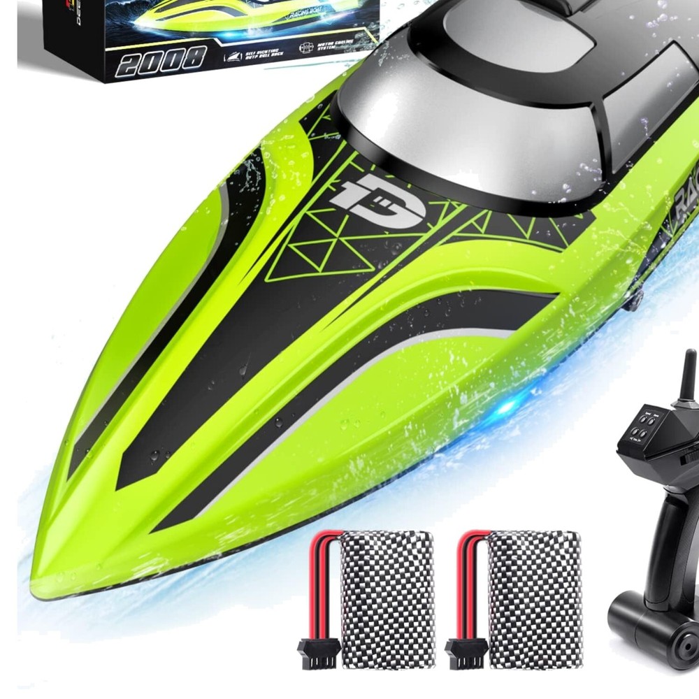 High-Speed Rechargeable LED RC Boat for Pools and Lakes