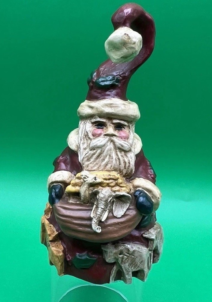 Vintage Lefever Christmas Santa Tall Hats Noah’s Ark Figurine Folk Art Enesco