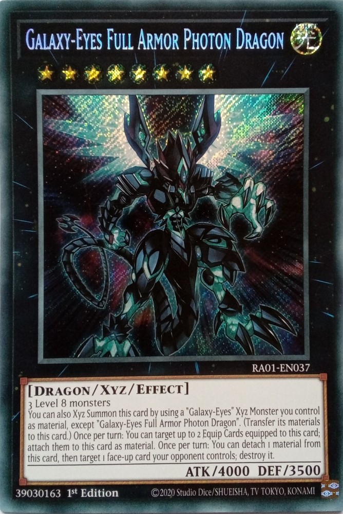 Galaxy-Eyes Full Armor Photon Dragon Secret Rare 1st Ed YuGiOh Card RA01-EN037