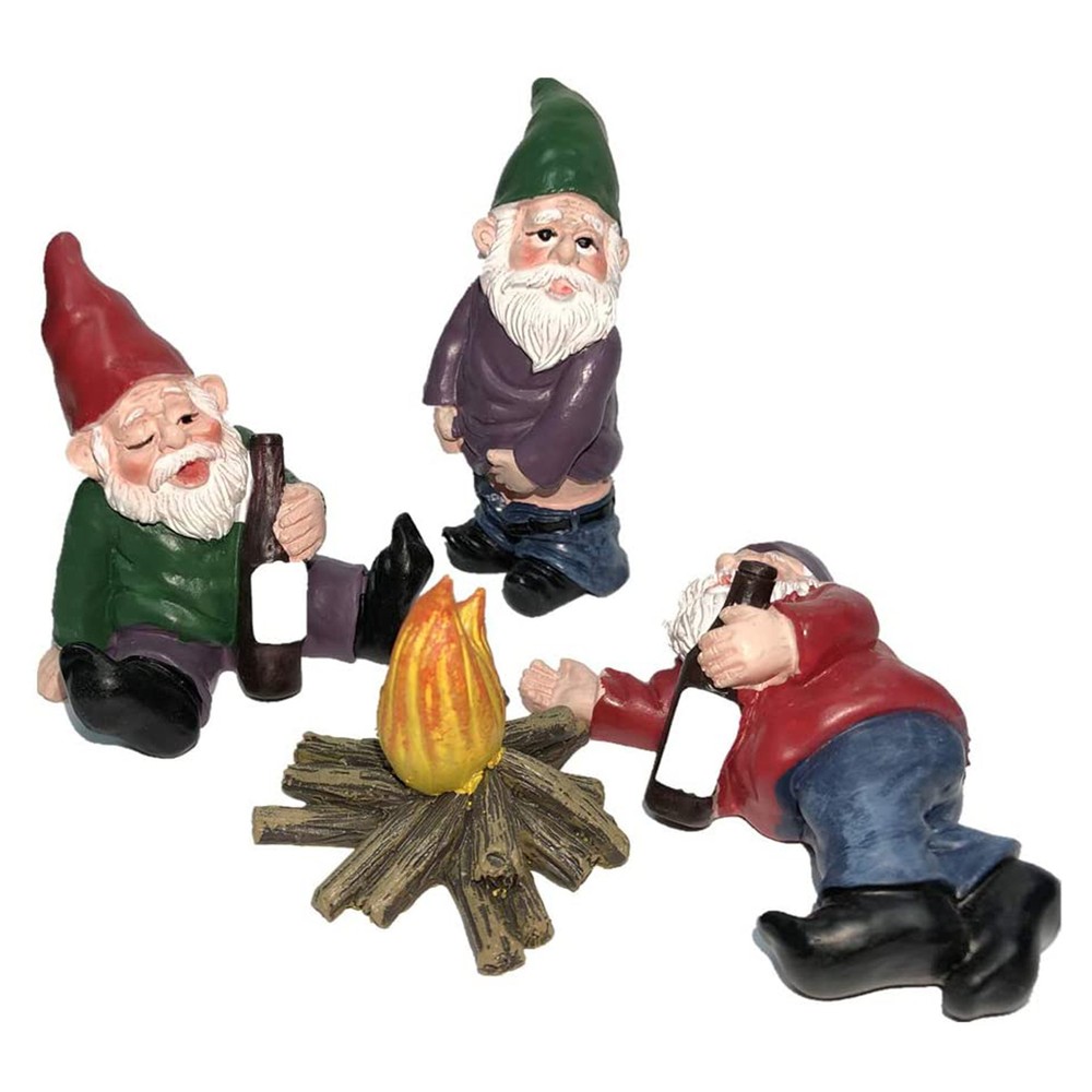 Funny Garden Gnome Statue Resin Home Lawn Ornament Figure Sculpture Decor