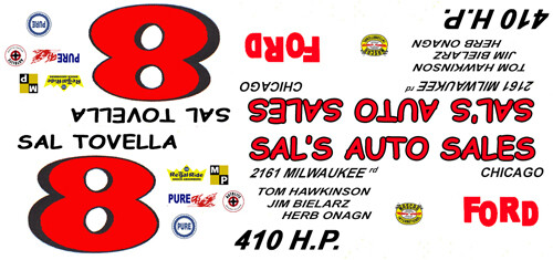 1963 Ford NASCAR 1/24 Scale Waterslide Decals by Sal Tovella Auto Sales