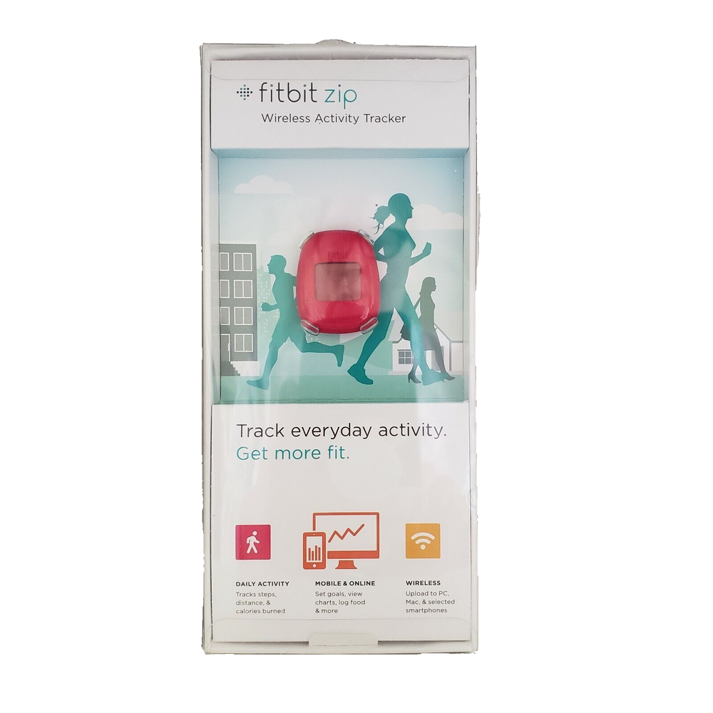 FitBit Zip Wireless Activity Tracker Red Clip On Bluetooth Battery