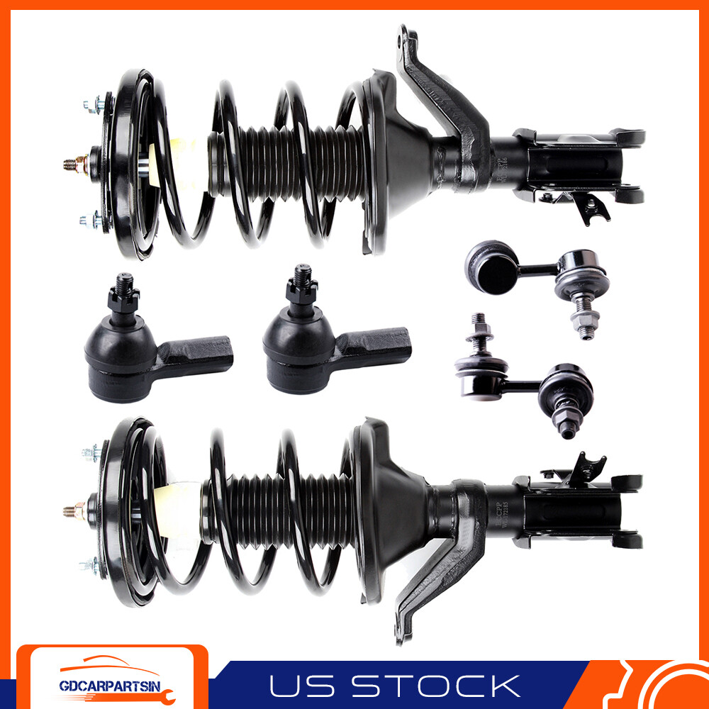 2003-05 Honda Civic 1.7L 6pc Front Strut Kit with Coil Springs Sway Bar & Tie Rods