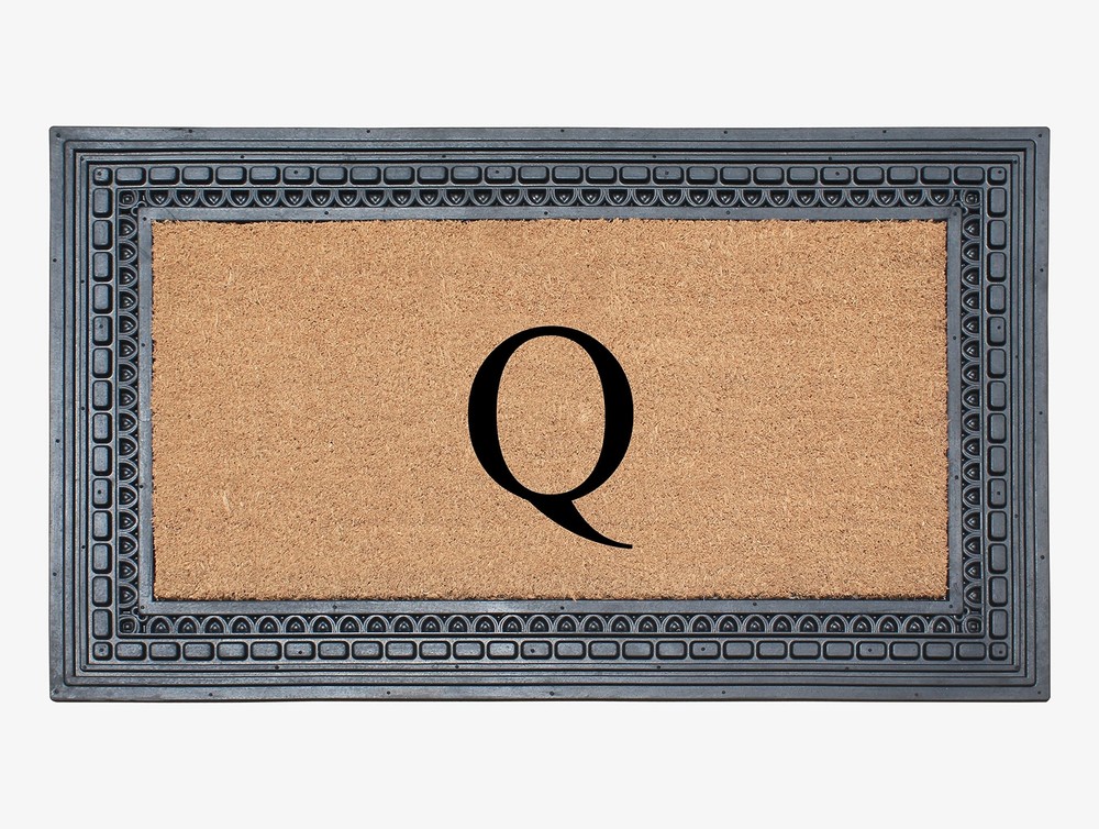 A1HC Natural Rubber Coir 23x38 Monogrammed Anti-Slip Front Door Doormat