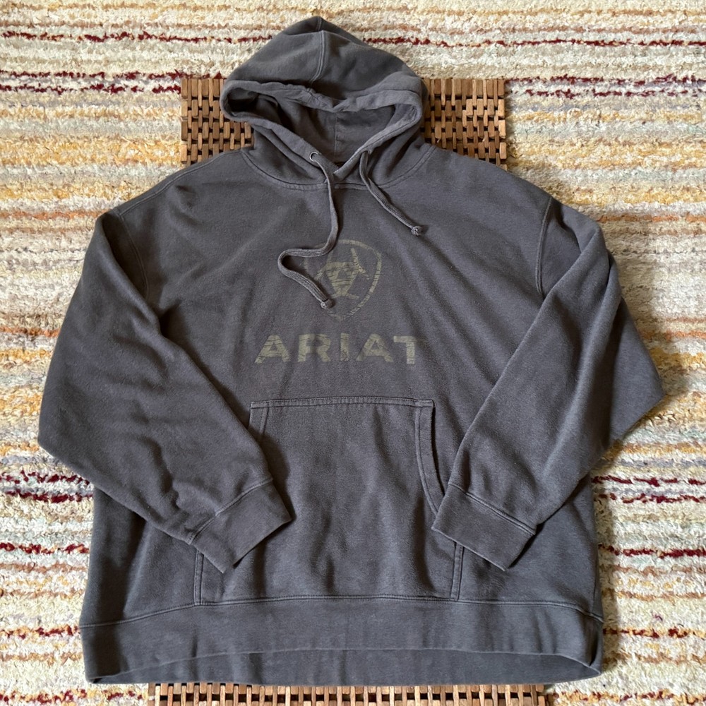Ariat Pullover Hoodie Hoody Grey Men's Size 3XL XXXL