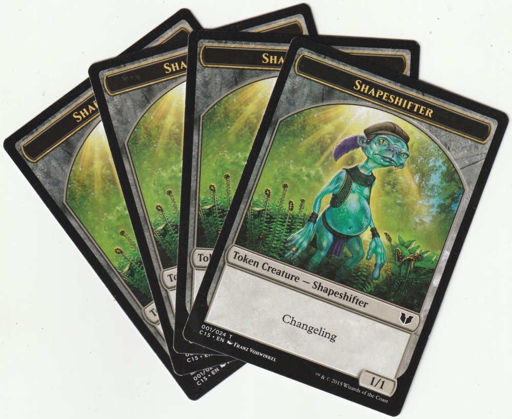 4 MTG Shapeshifter Creature Tokens - NM/EX Playset C15/EN