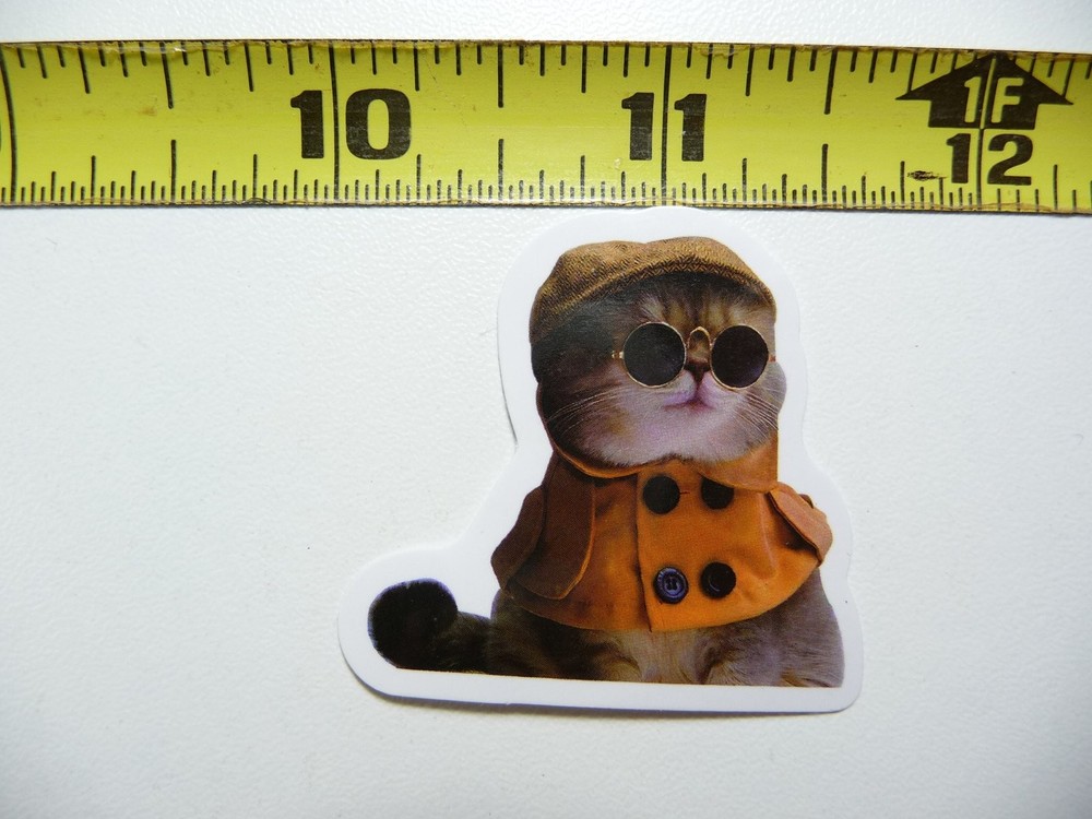 British Detective Cat Kitten Sticker - Cute Feline Pet Decal