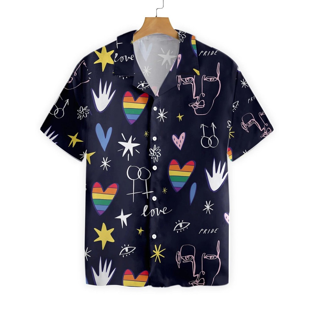 Gay Pride 3D Love Is Love Happy LGBT Hawaiian Shirt for LGBTQ+ Celebration and Support