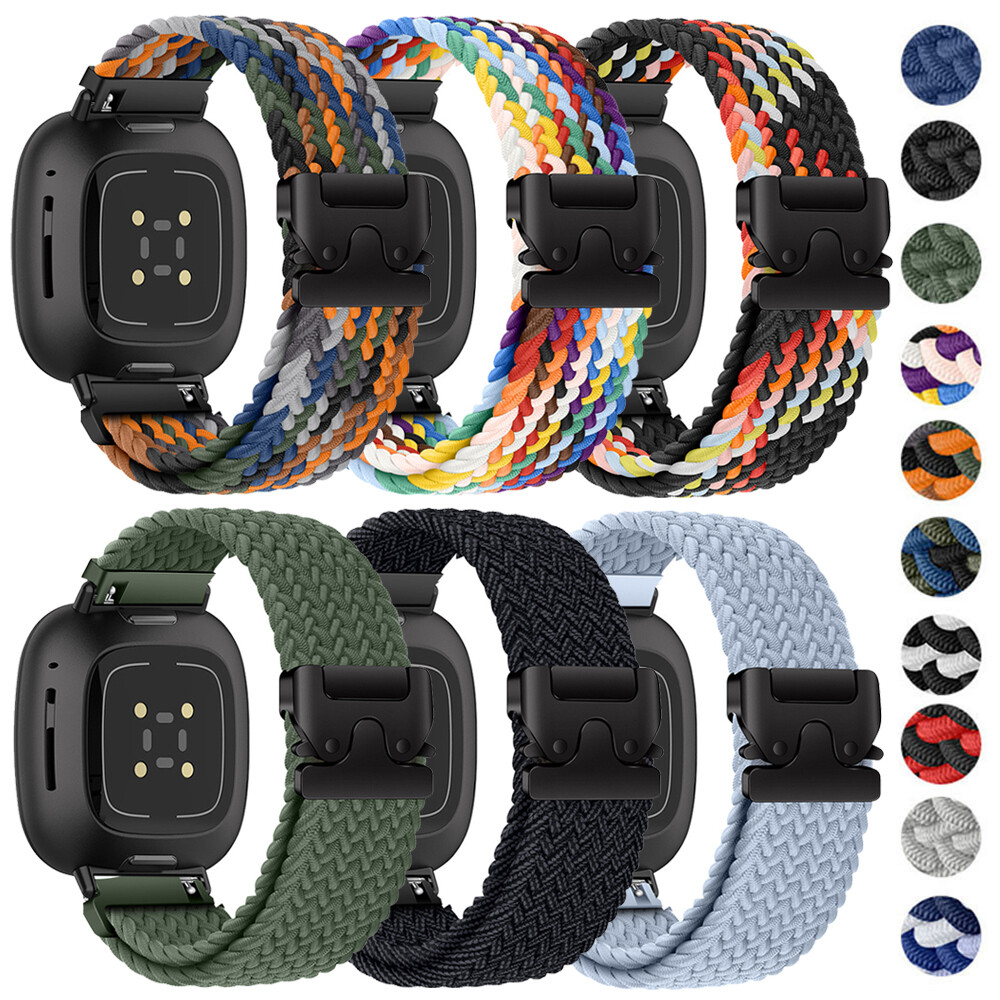 Fitbit Versa 3 4 Sense 2 Elastic Nylon Loop Strap Wristband Replacement Band