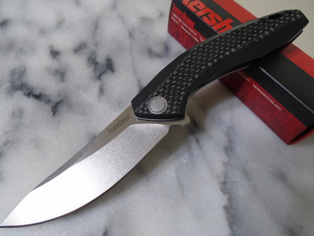 Kershaw Tumbler KVT Ball Bearing Pocket Knife G10 Carbon Fiber KS4038 D2 New