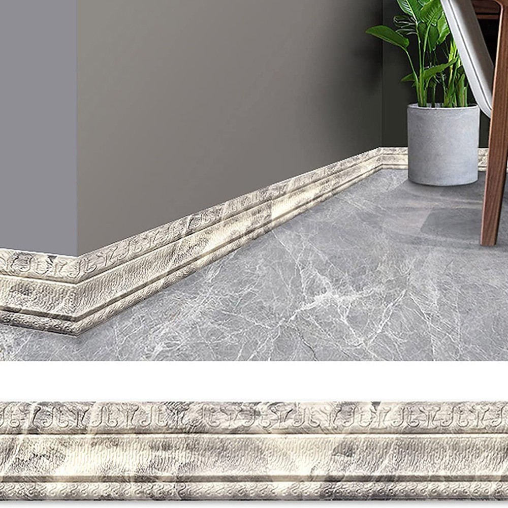 3D Embossing Wall Trim Line Skirting Border Decor Sticker Enhance Room Decor