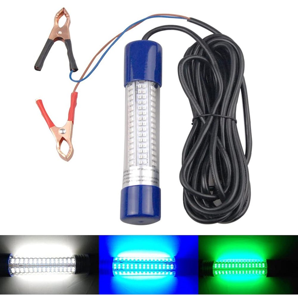 12V-24V 8W 1000 Lumens LED Underwater Fishing Light for Squid Shrimp